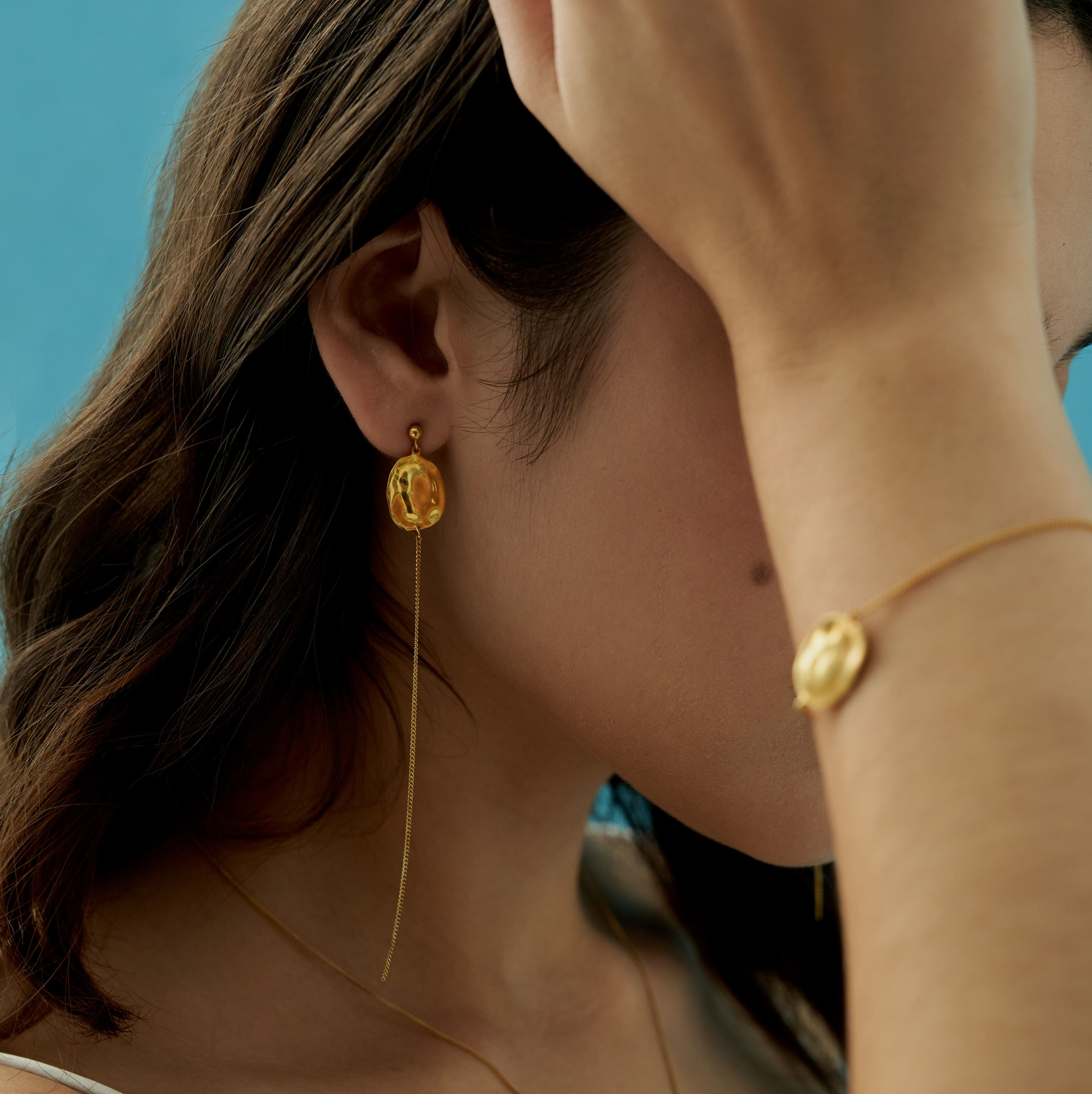 MS. MARBLE серьги Legacy long позолота