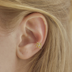 INFANTA Кафф с камнями Quadrifoglio цитрин в серебре