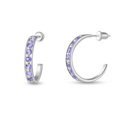 INFANTA Серьги-полукольца Traccia дорожка с аметистами