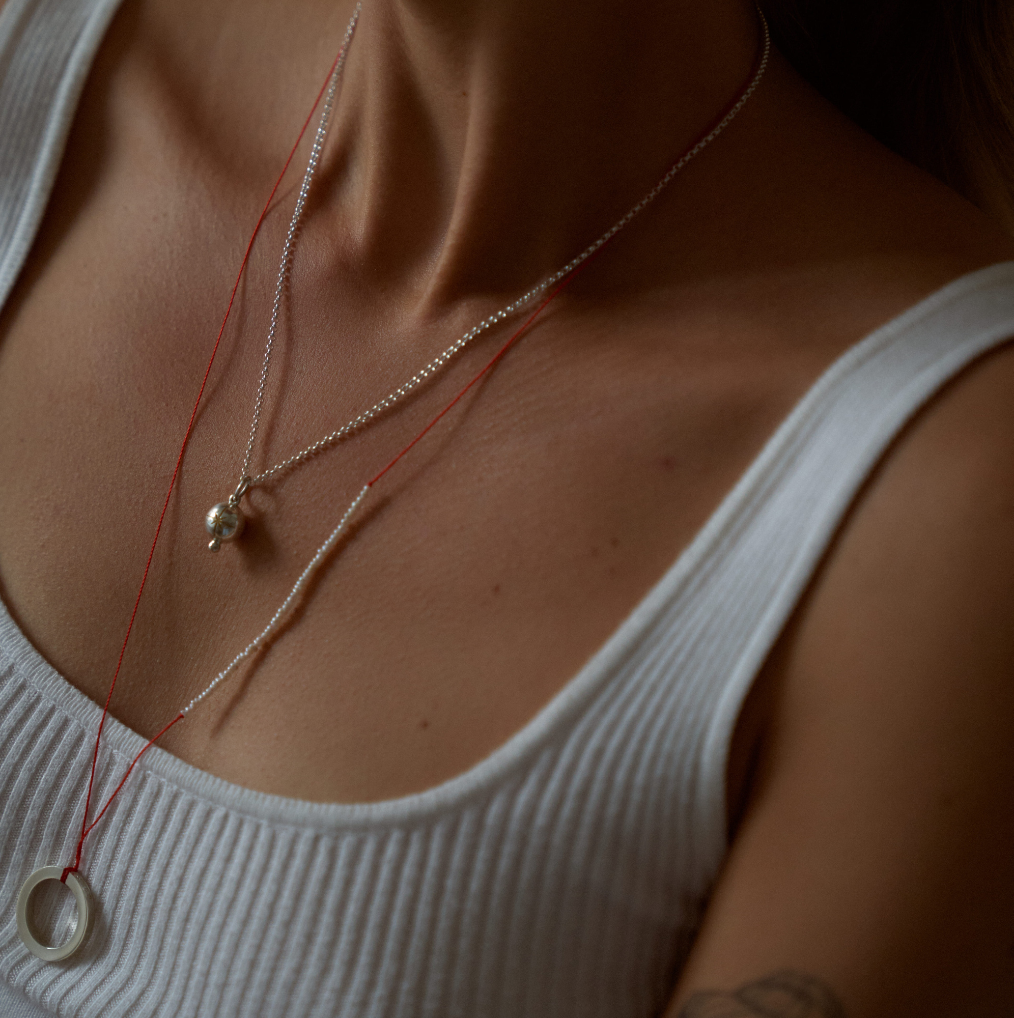 MS. MARBLE подвеска Mantra жемчуг серебро