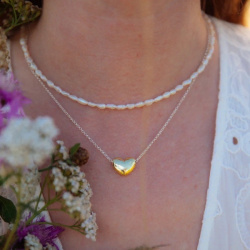 MS.MARBLE Чокер с барочным жемчугом серебро