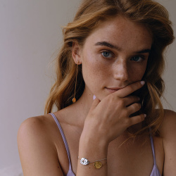 MS. MARBLE серьга Insight long позолота