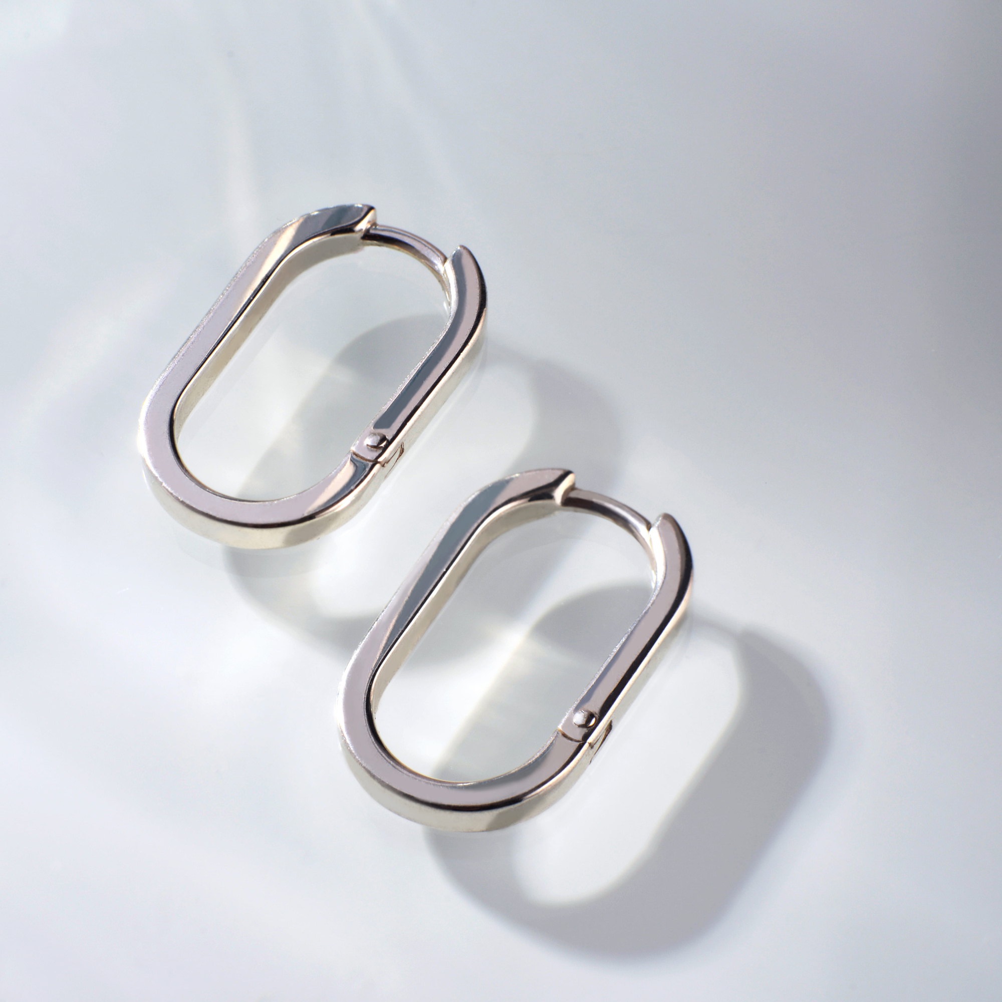 INFANTA Серьги овальные Base 8 на 16 серебро