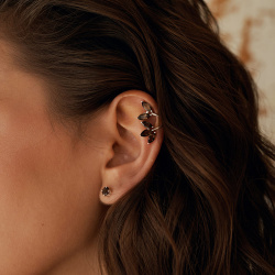 URBAN ISLAND кафф Smoky Topaz Two Leaves | Smoky