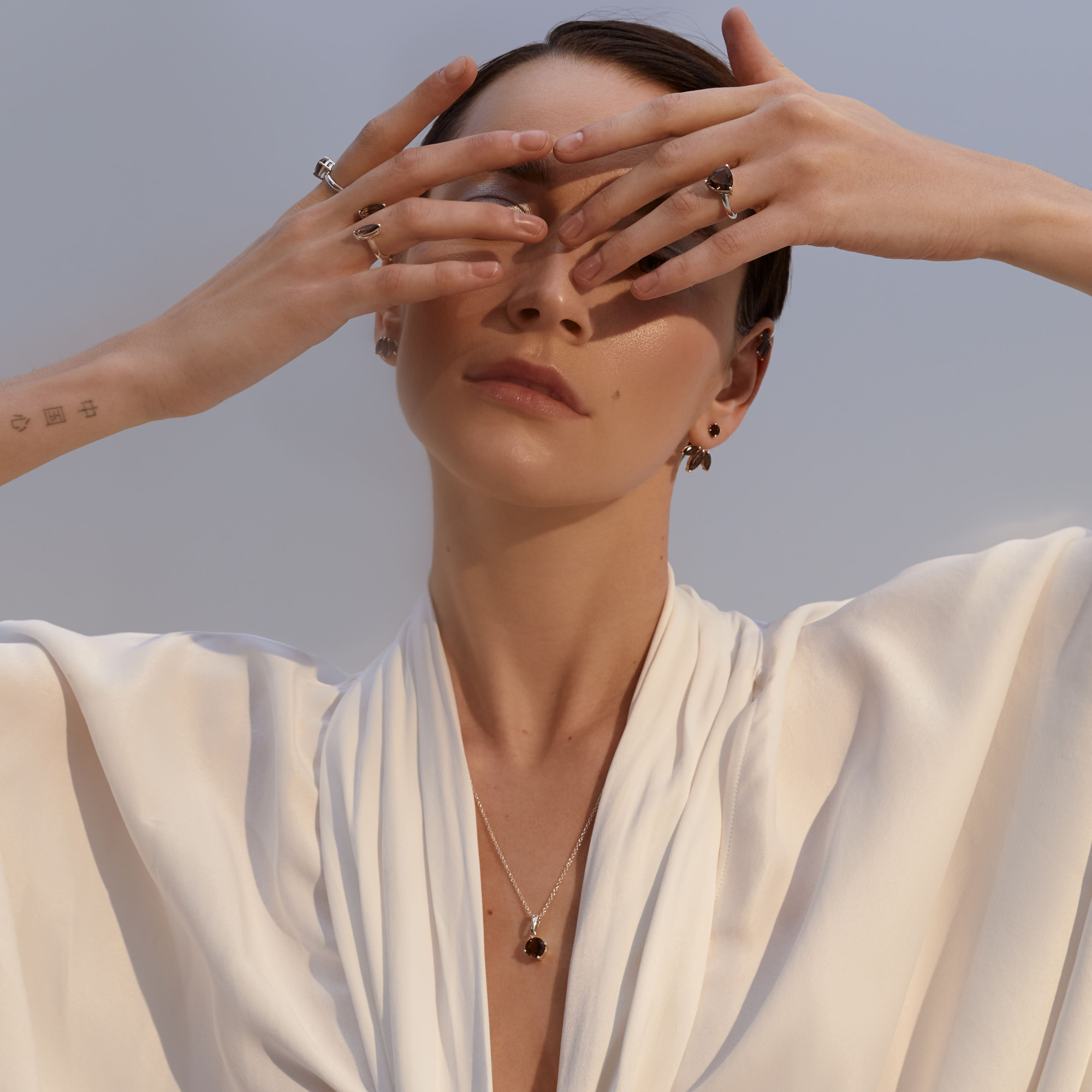 URBAN ISLAND подвеска Smoky Topaz Square Cut | Smoky