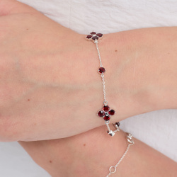 INFANTA Браслет Principessa Quadrifoglio с гранатами