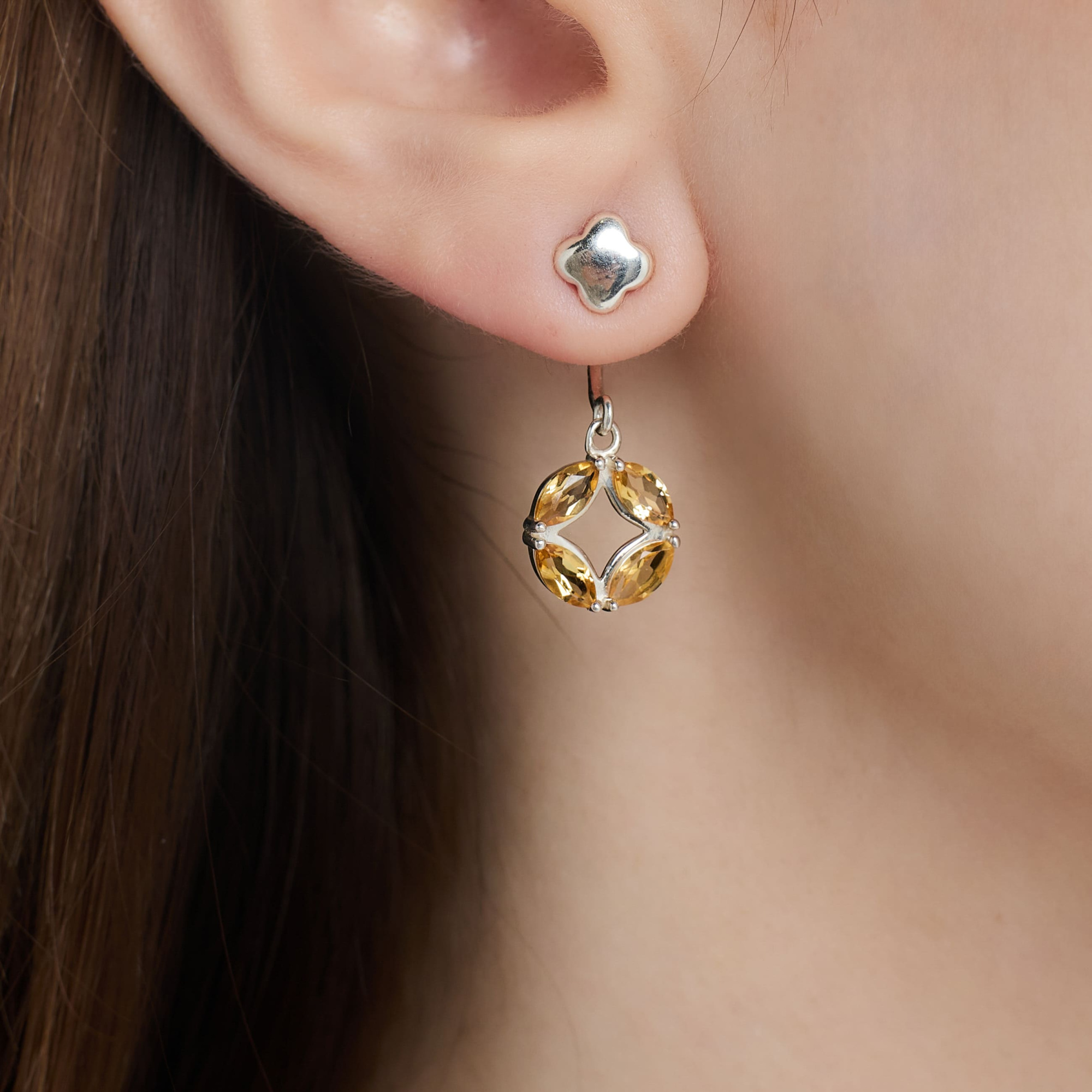 INFANTA Джекет для пусет малый Principessa для серег с цитринами маркиз в серебре