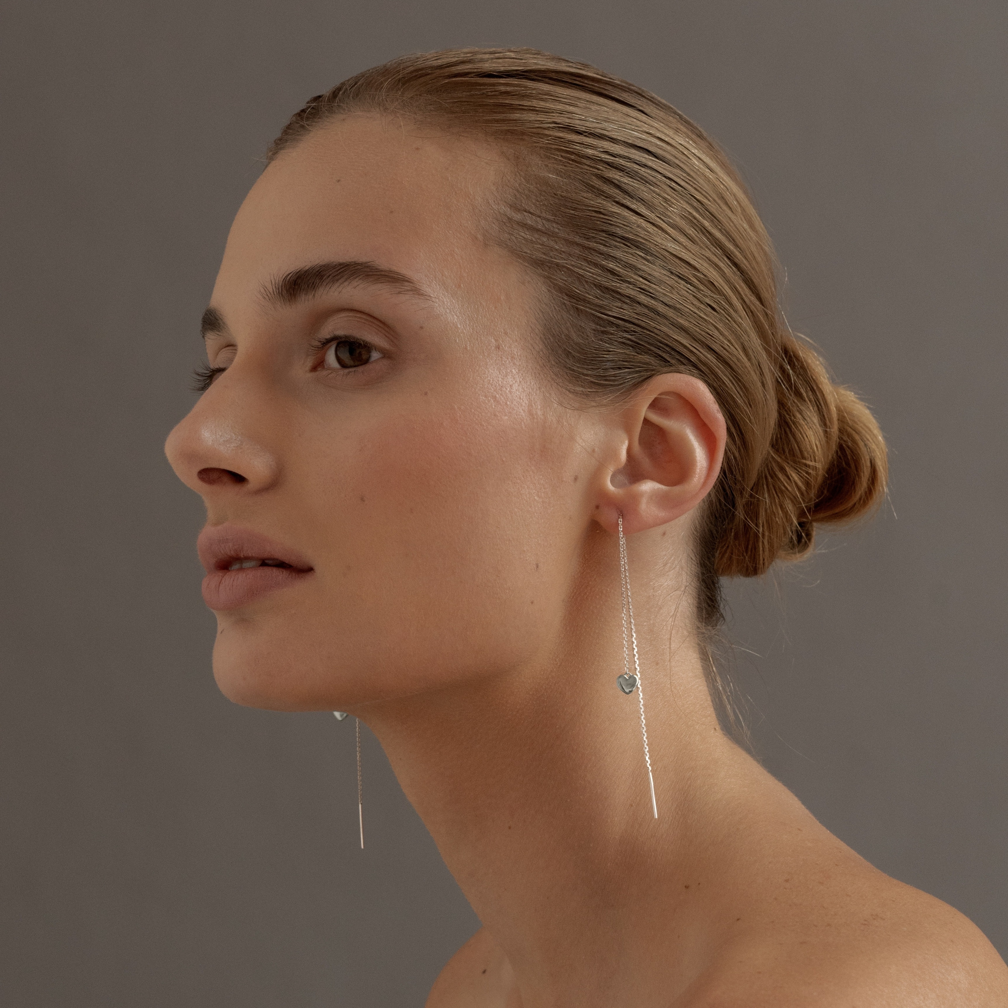 MS. MARBLE Серьга-протяжка Love серебро