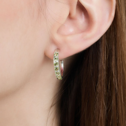 INFANTA Серьги-полукольца Traccia дорожка с хризолитами