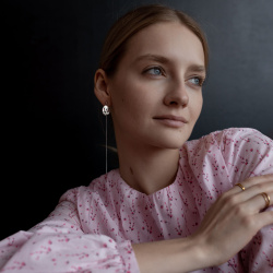 MS. MARBLE серьги Legacy long серебро