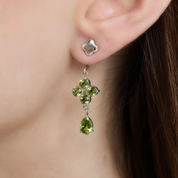 INFANTA Джекет для пусет Principessa Quadrifoglio e pera с хризолитами в серебре