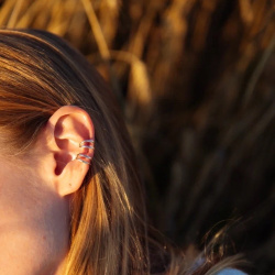 MS. MARBLE Кафф с двойным сечением Karma new age серебро