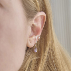 INFANTA Кафф с камнем Anello Goccia с аметистом в серебре