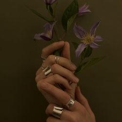 MS. MARBLE кольцо Karma двойное серебро