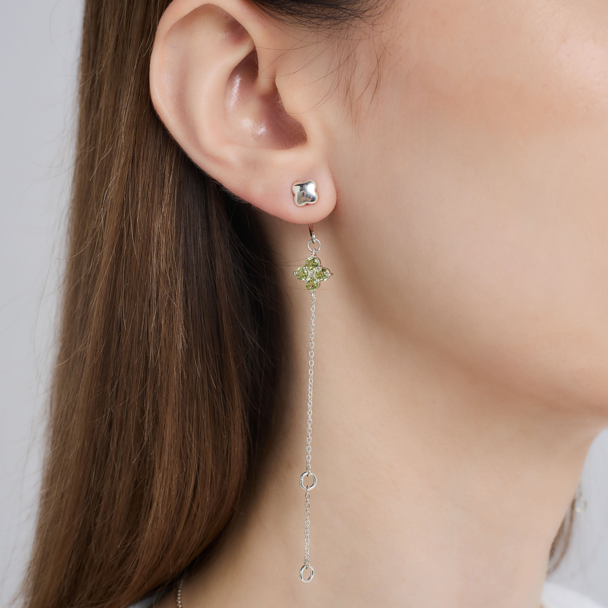 INFANTA Джекет для серег с цепочкой Principessa с хризолитами