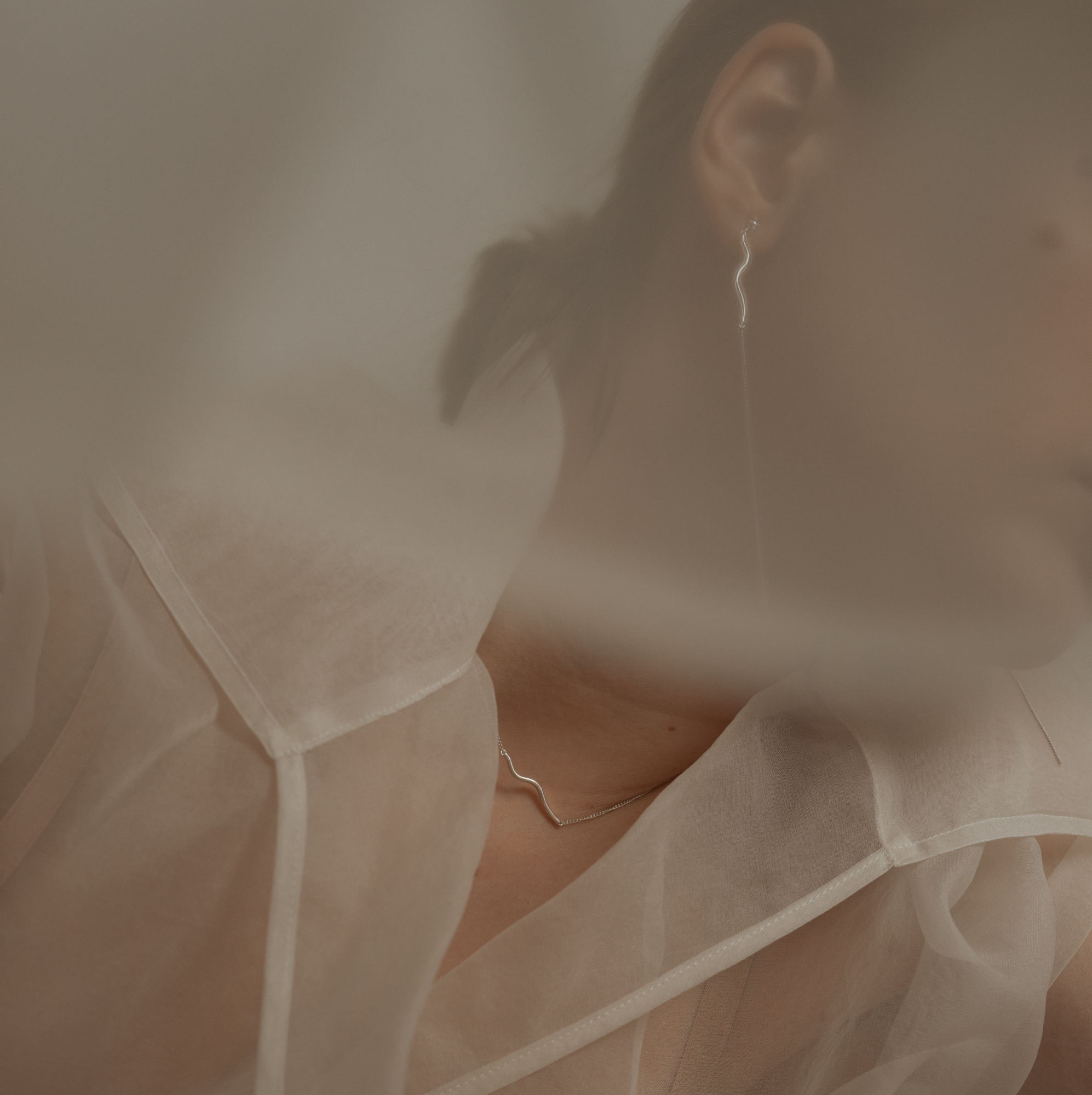 MS. MARBLE серьги Flow серебро