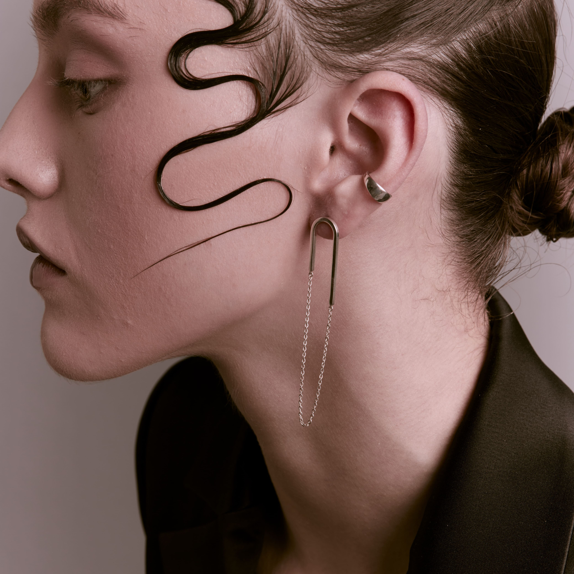 INFANTA Серьги Catena с цепочкой серебро