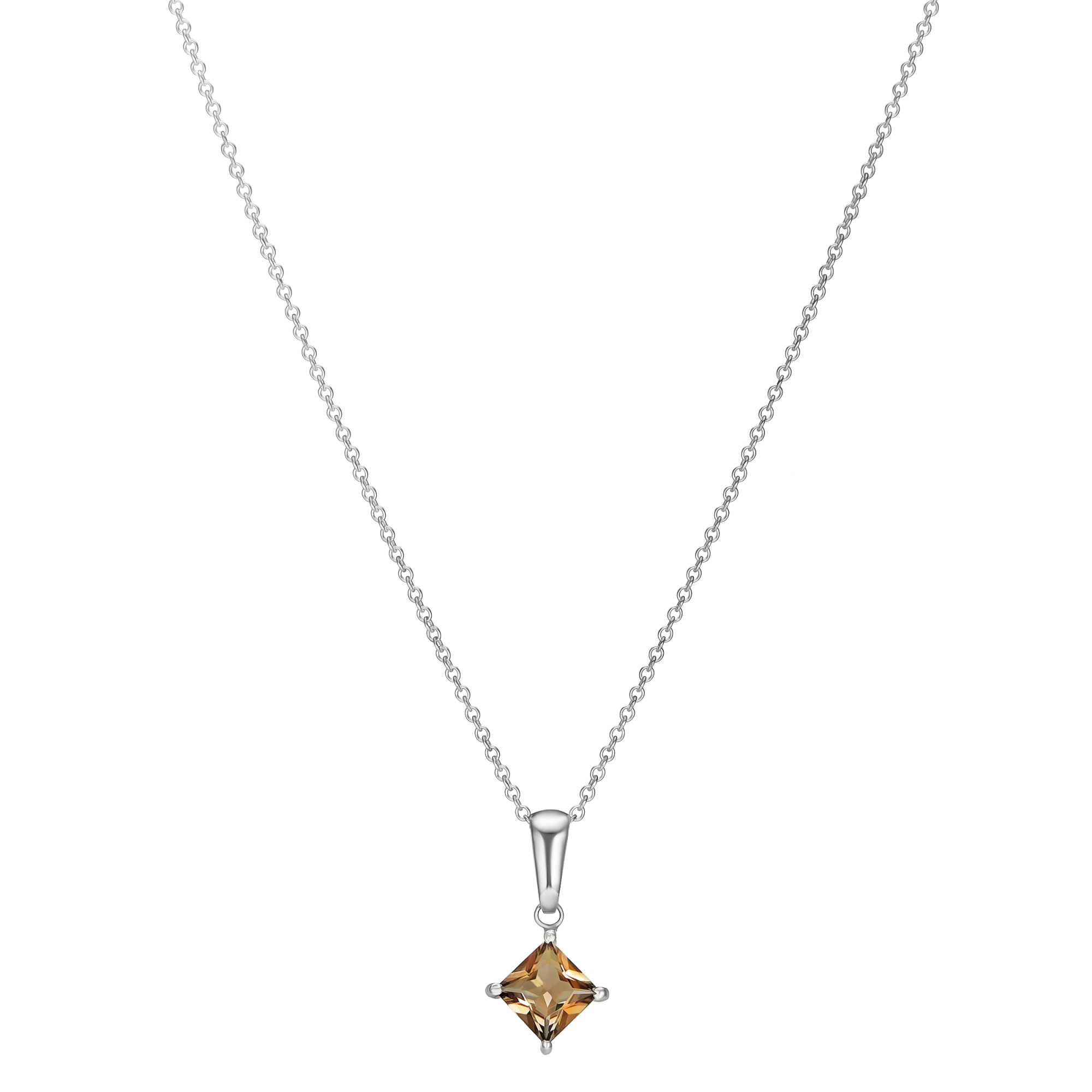 URBAN ISLAND подвеска Smoky Topaz Square Cut | Smoky