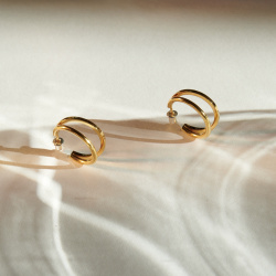 MS. MARBLE Серьги с двойным сечением Karma new age позолота