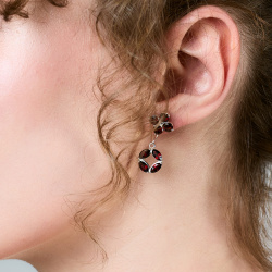 INFANTA Джекет для пусет малый Principessa для серег с гранатами маркиз в серебре