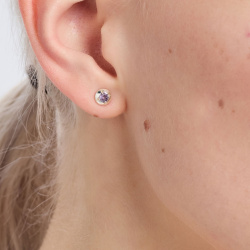 INFANTA Пусеты круглые Principessa Cerchio с аметистами в серебре