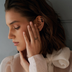 URBAN ISLAND кафф Smoky Topaz Two Leaves | Smoky