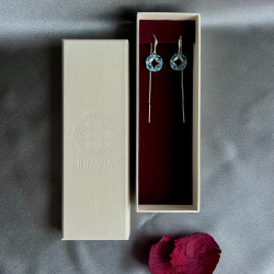 INFANTA Серьги протяжки Principessa Marchese с хризолитами в серебре