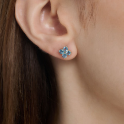 INFANTA Пусеты Principessa piccolo Quadrifoglio с топазами в серебре