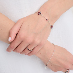 INFANTA Браслет Principessa Quadrifoglio с гранатами