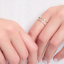 INFANTA Кольцо двойное Principessa Tamburello с гранатом