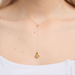 INFANTA Подвеска галстук Principessa Pera с цитринами круг и груша в серебре