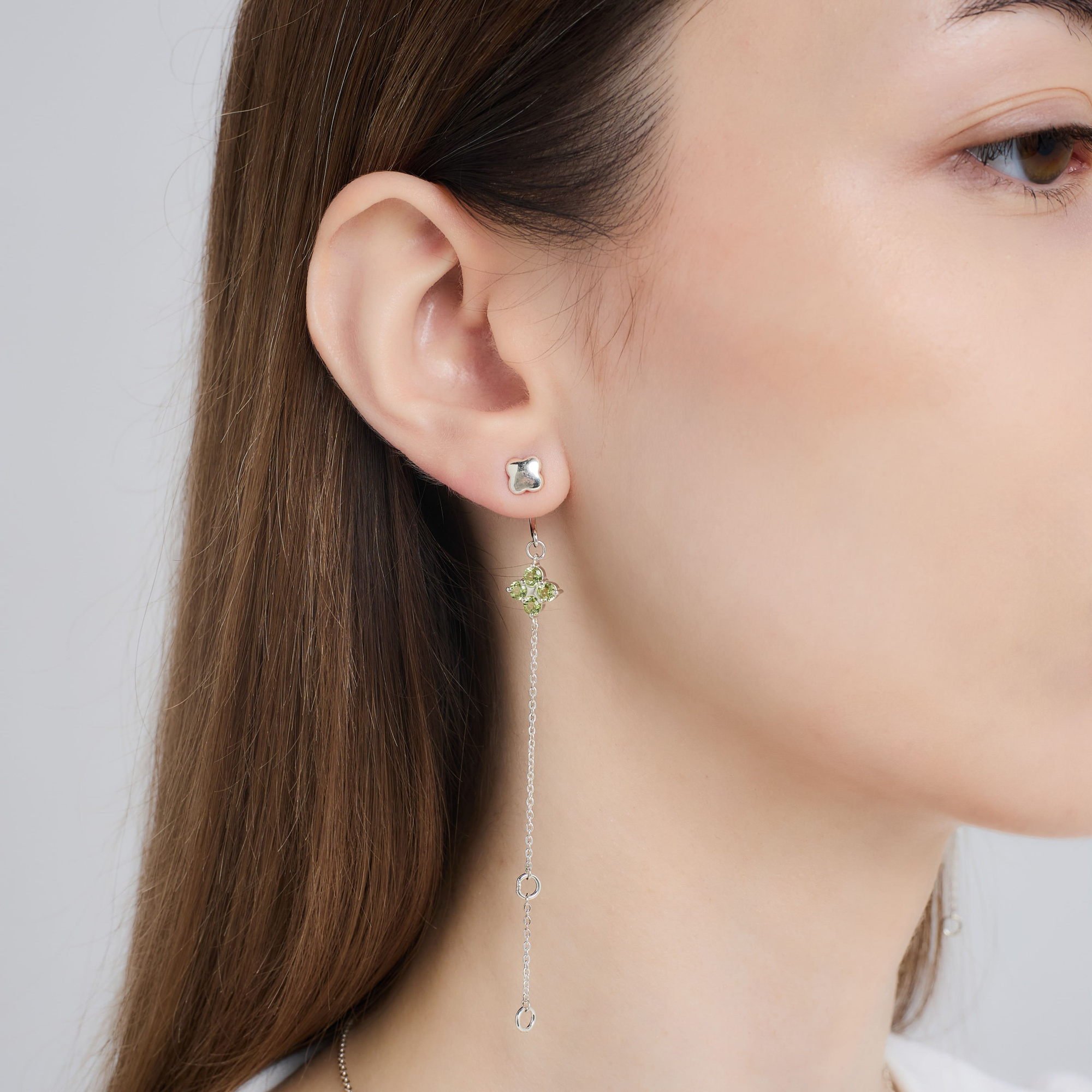 INFANTA Джекет для серег с цепочкой Principessa с хризолитами