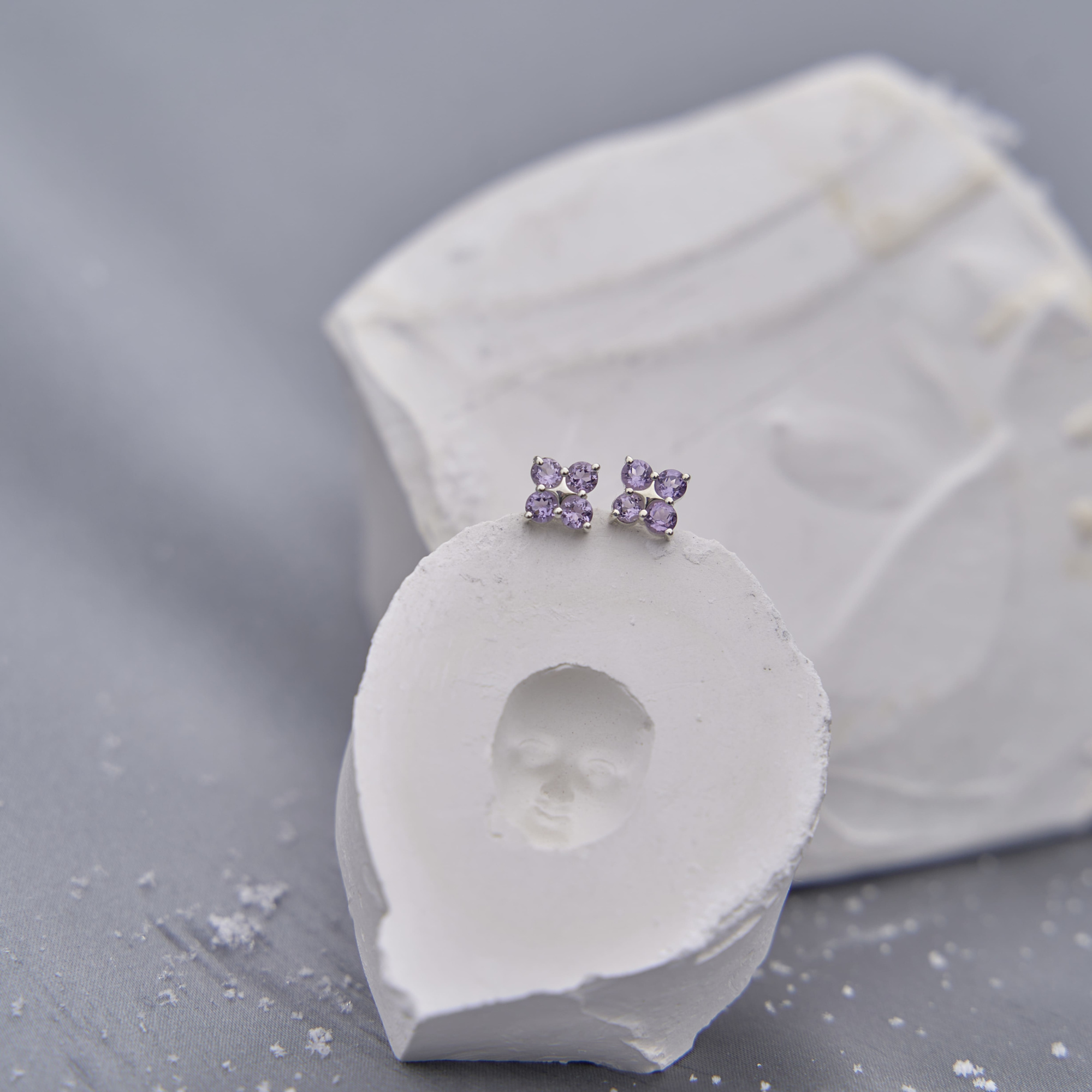 Серьги-трансформеры Principessa Полина с аметистами