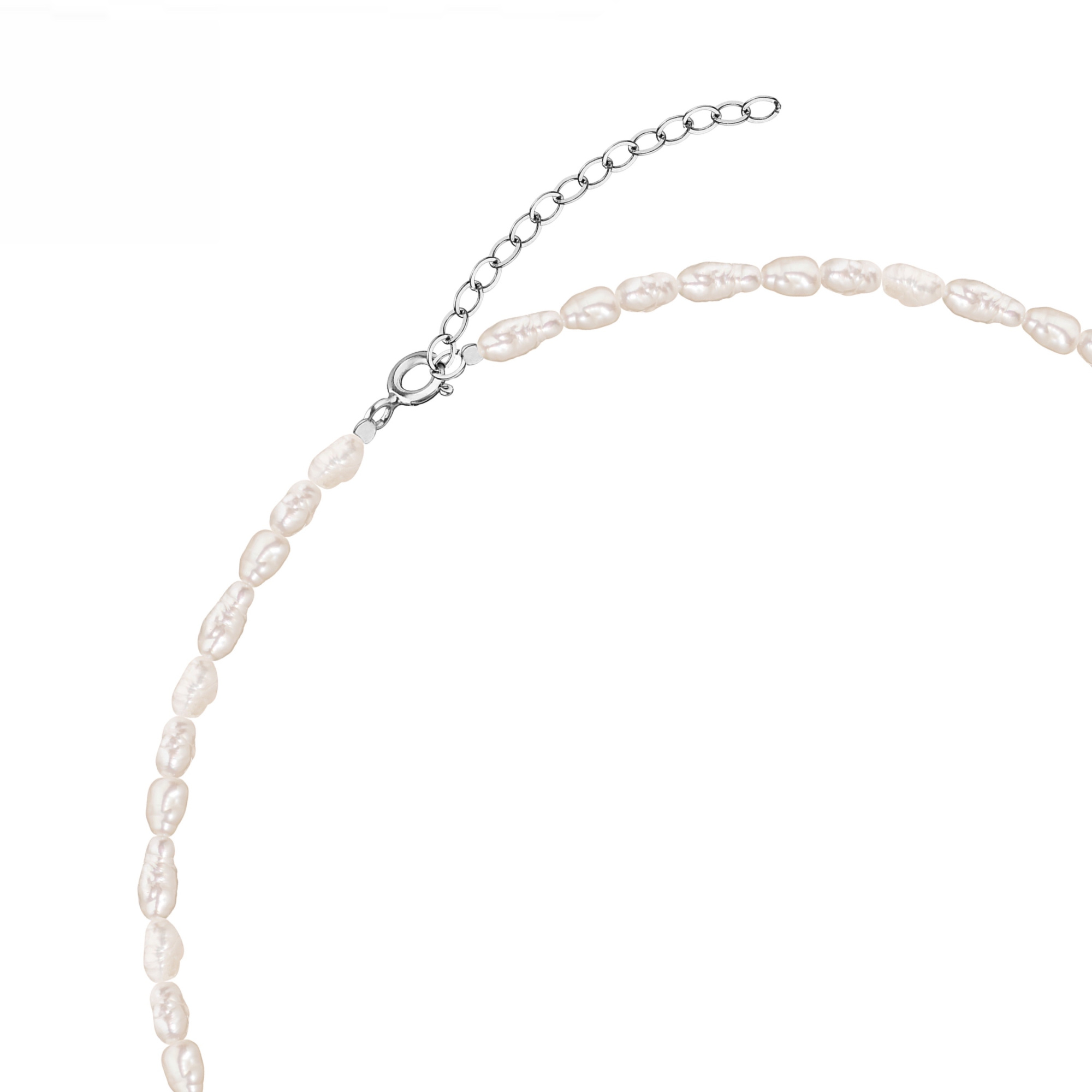 MS.MARBLE Чокер с барочным жемчугом серебро