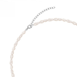 MS.MARBLE Чокер с барочным жемчугом серебро