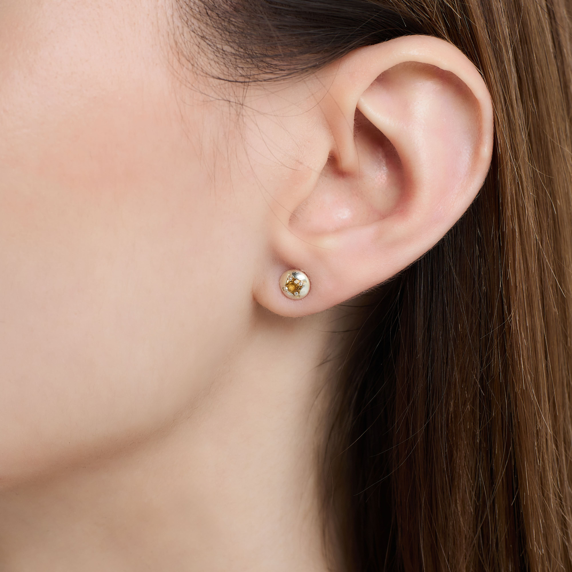 INFANTA Пусеты круглые Principessa Cerchio с цитринами в серебре