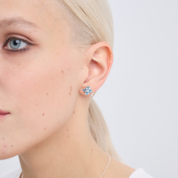 INFANTA Пусеты Principessa Quadrifoglio с топазами в серебре