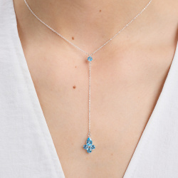 INFANTA Подвеска галстук Principessa Pera с топазами круг и груша в серебре