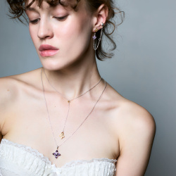 INFANTA Подвеска галстук Principessa Pera с цитринами круг и груша в серебре