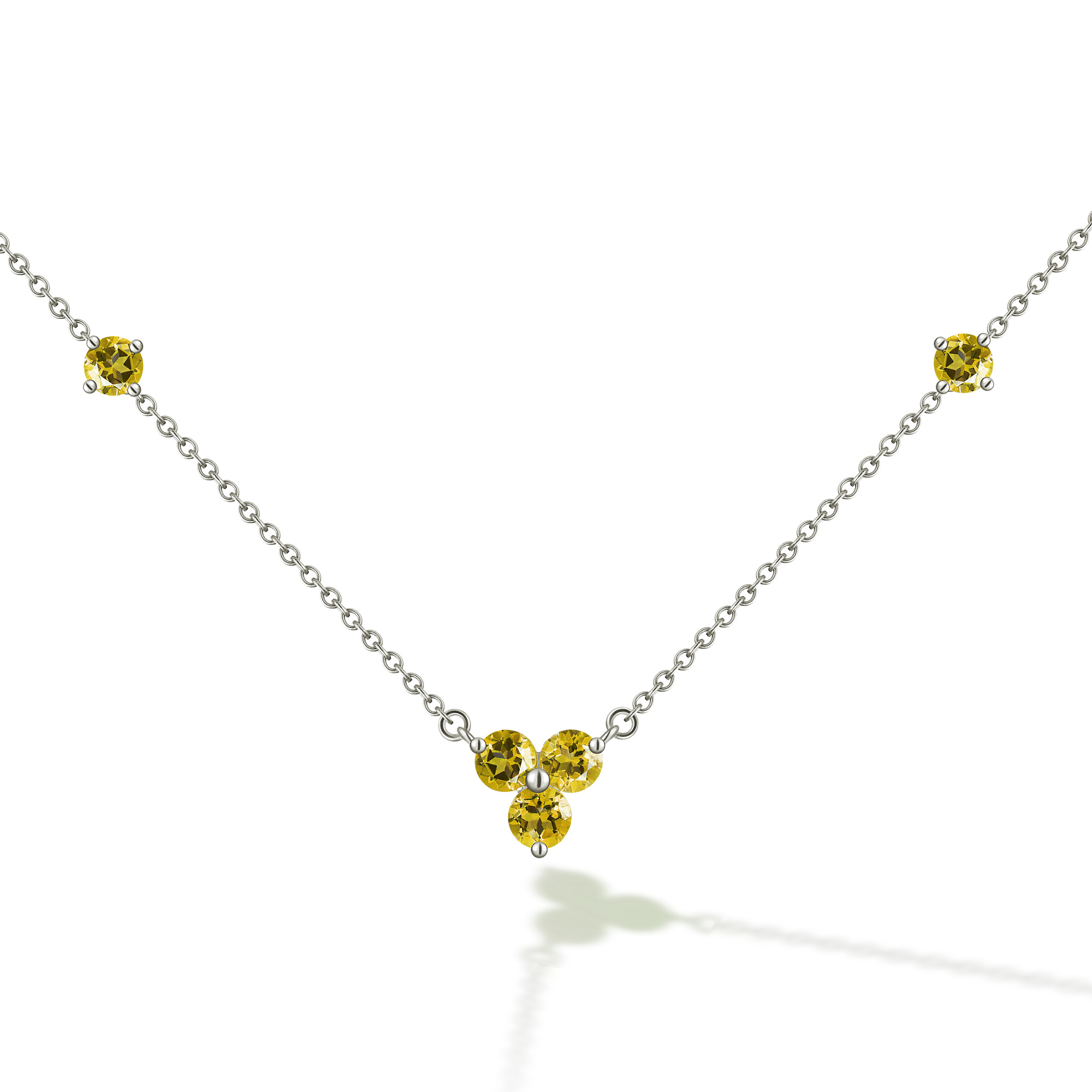 INFANTA Чокер Principessa Trifoglio piccolo с цитринами в серебре