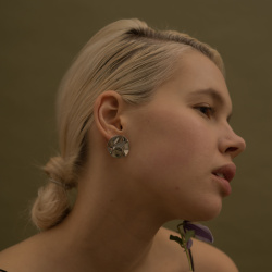 MS. MARBLE серьги Legacy рельефные серебро