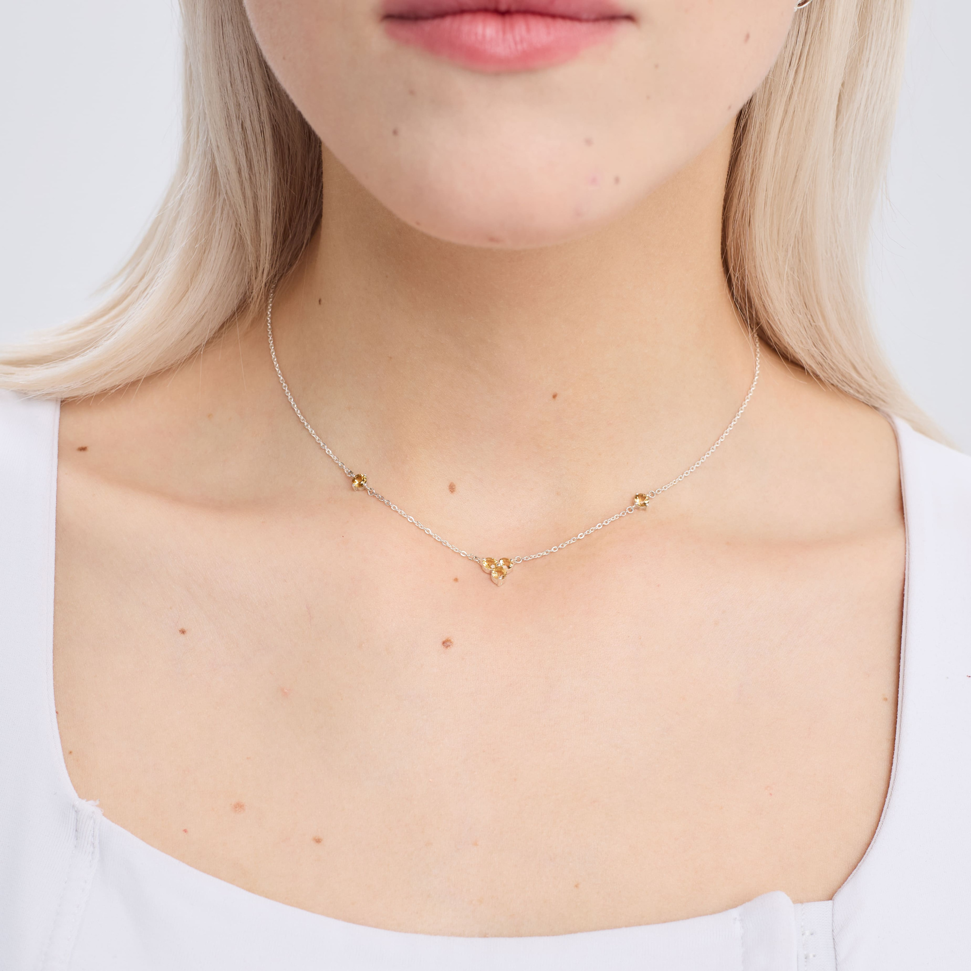 INFANTA Чокер Principessa Trifoglio piccolo с цитринами в серебре