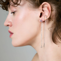 INFANTA Кафф двойной Catena с цепочкой серебро