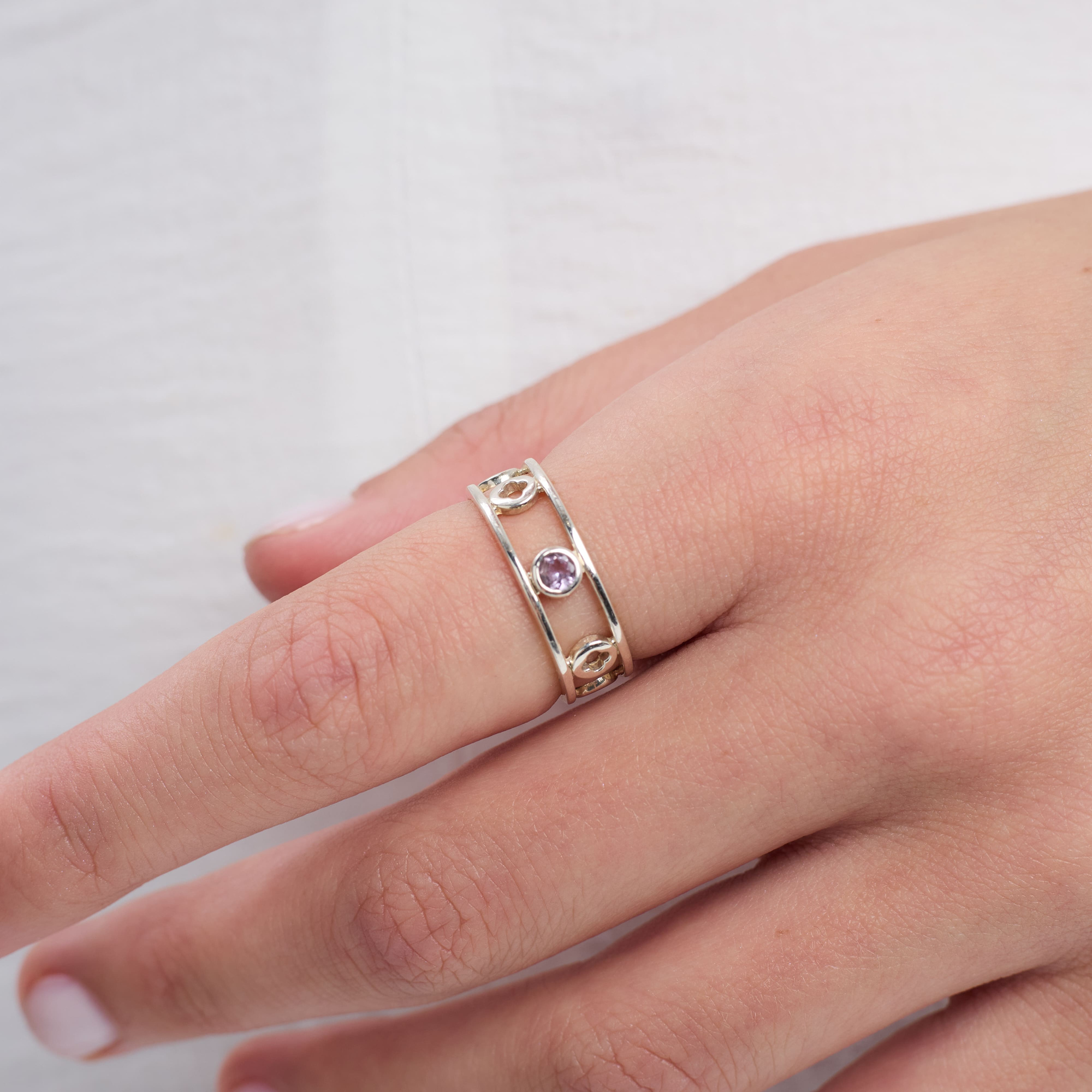 INFANTA Кольцо двойное Principessa Tamburello с аметистом
