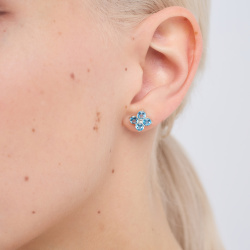 INFANTA Пусеты Principessa Quadrifoglio с топазами в серебре