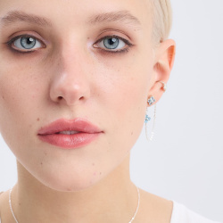 INFANTA Джекет для серег с цепочкой Principessa с топазами