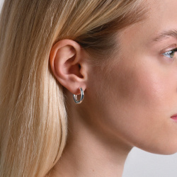 INFANTA Моносерьга Круг - Квадрат серебро