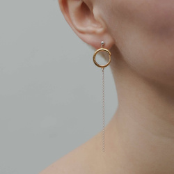 MS. MARBLE серьга Meditation long позолота