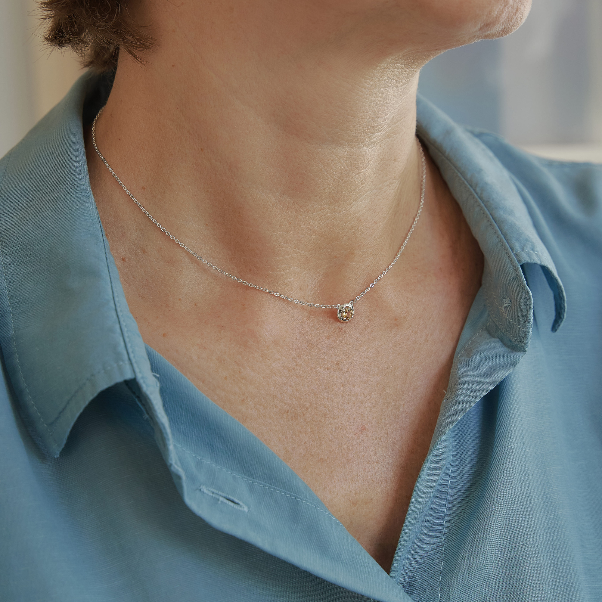 INFANTA Чокер Principessa Cerchio с цитрином в серебре