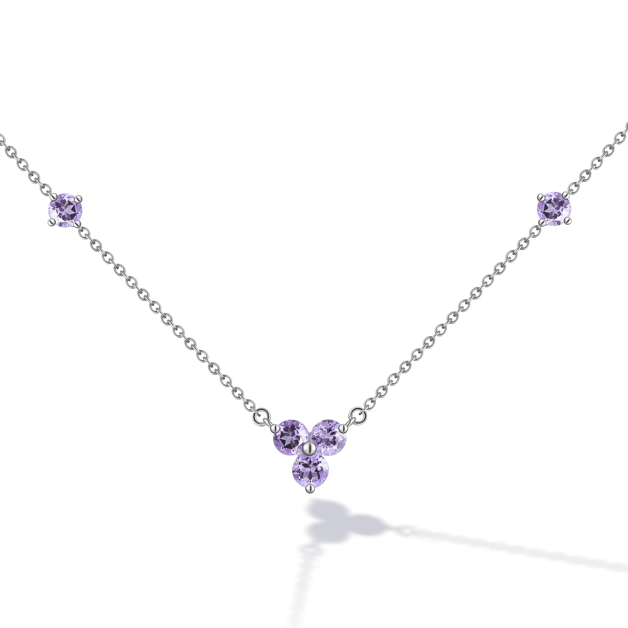 INFANTA Чокер Principessa Trifoglio piccolo с аметистами в серебре